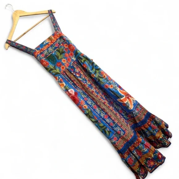 Farm Rio Floral Blue Maxi Dress Size Small NWT - Picture 6 of 8